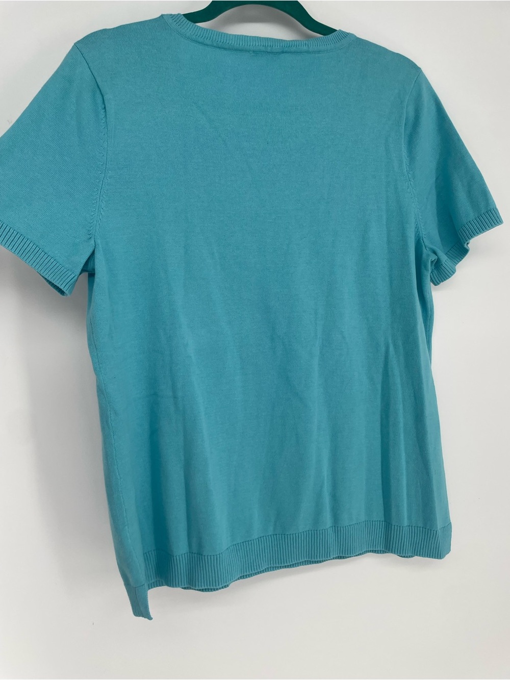 Talbots Novelty Parakeet Bird Short Sleeve Knit Blue Crew Neck Sweater - Picture 7 of 7